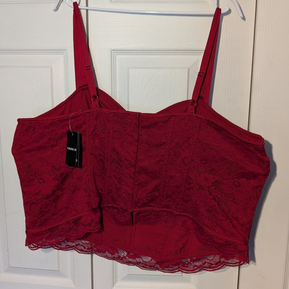 Torrid Satin Lace Corset Top - Picture 3 of 8
